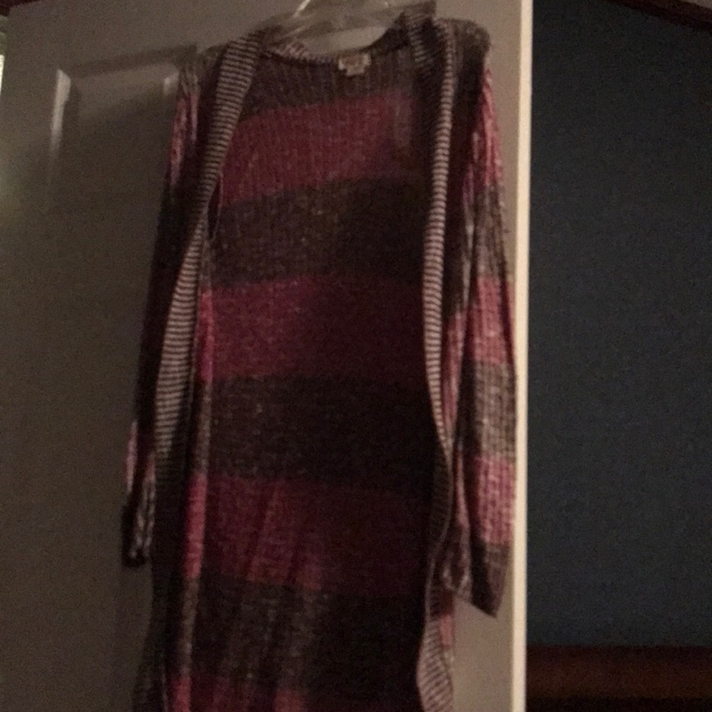 Purple long cardigan